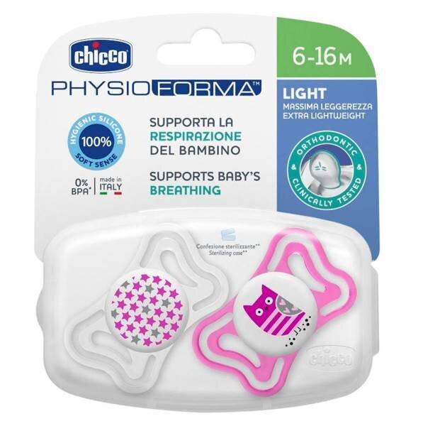 Čiulptukas Chicco PhysioForma Light, 16-36 mėn, 2vnt. kaina ir informacija | Čiulptukai | pigu.lt