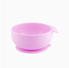 Силиконовая липкая тарелка Chicco, розовая цена и информация | Детская посуда, контейнеры для молока и еды | pigu.lt