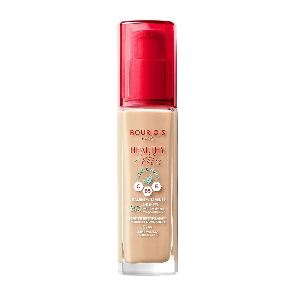 Makiažo pagrindas Bourjois Healthy Mix 51-light vanilla, 30 ml kaina ir informacija | Makiažo pagrindai, pudros | pigu.lt