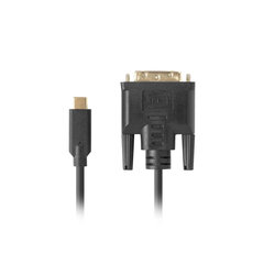 Кабель USB C — DVI-D Lanberg CA-CMDV-10CU-0005-BK Чёрный 500 cm цена и информация | Кабели и провода | pigu.lt