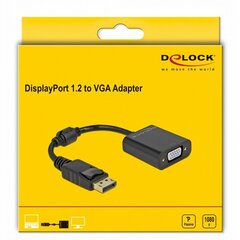 Адаптер для DisplayPort на VGA DELOCK 61006 Чёрный цена и информация | Кабели и провода | pigu.lt