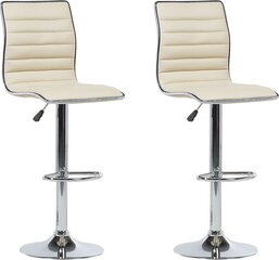 2-ių baro kėdžių komplektas Beliani Lucerne, smėlio/sidabrinis kaina ir informacija | Virtuvės ir valgomojo kėdės | pigu.lt