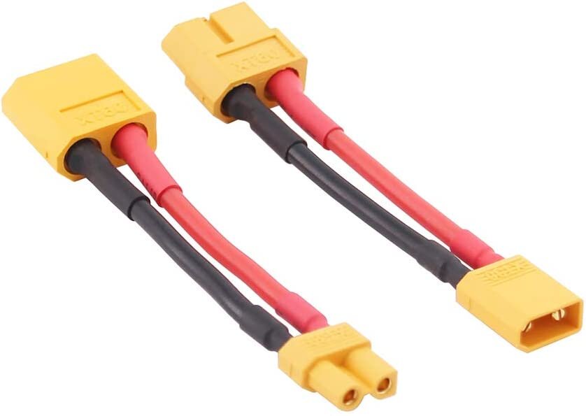 4 vienetai XT30 į XT60 adapterio kabeliai nuo vyriškos iki moteriškos 16awg jungties 5cm kaina ir informacija | Išmanioji technika ir priedai | pigu.lt