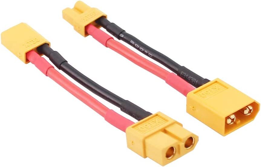 4 vienetai XT30 į XT60 adapterio kabeliai nuo vyriškos iki moteriškos 16awg jungties 5cm kaina ir informacija | Išmanioji technika ir priedai | pigu.lt
