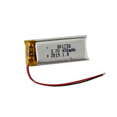 1 vnt. įkraunama lipo baterija 801738 (3,7 V, 450 mAh Lipo), skirta nešiojamam video mp3 mp4 telefonui LED šviesa GPS kaina ir informacija | Akumuliatoriai | pigu.lt