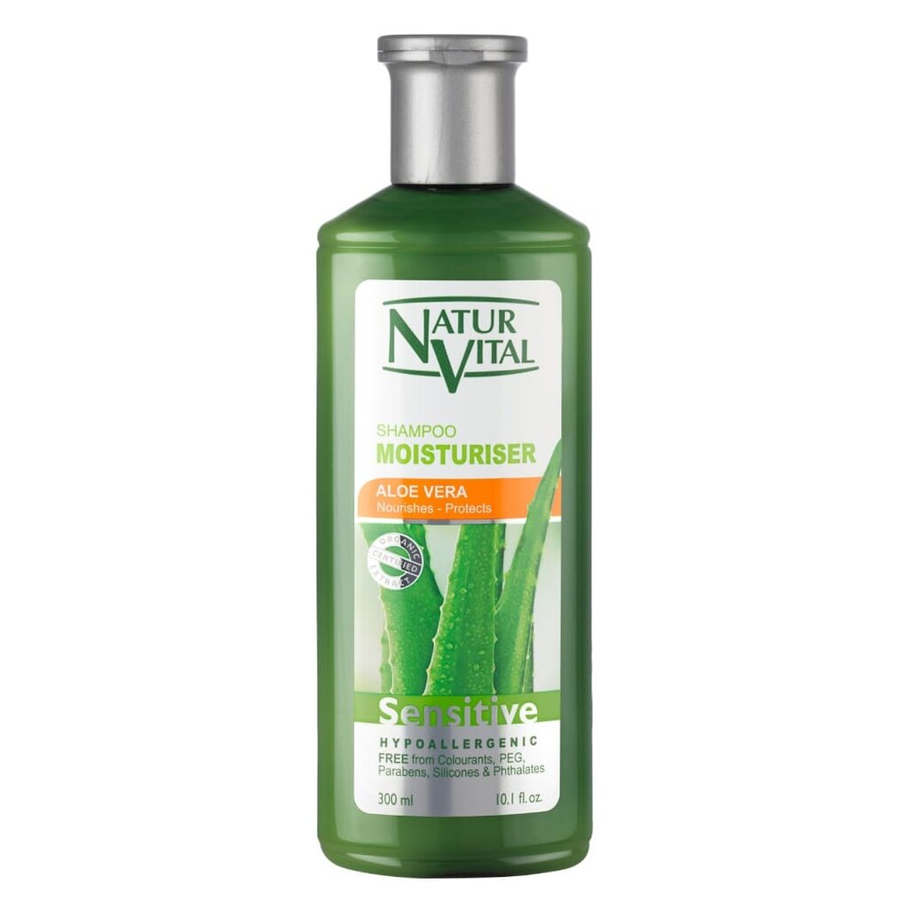 Drėkinamasis šampūnas su alavijais Natur Vital Sensitive 300 ml kaina ir informacija | Šampūnai | pigu.lt