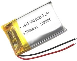 1 шт. перезаряжаемая липовая батарея 902030 (3.7v, 500mAh Lipo) для портативного видео mp3 mp4 телефона светодиодный свет GPS цена и информация | Смарттехника и аксессуары | pigu.lt