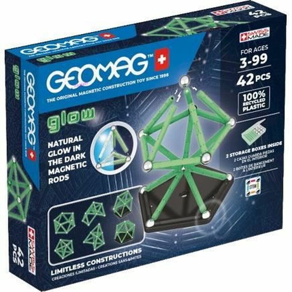 Magnetinis konstruktoius Geomag Masters Glow Recycled, 42 d. kaina ir informacija | Konstruktoriai ir kaladėlės | pigu.lt