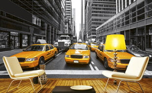 Фотообои - Желтое такси 375х250 см цена и информация | Фотообои | pigu.lt