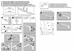 Sukomplektuotas aliuminio karnizas „A-PROFILIS“ su (90 laipsnių) užbaigimo kampais, baltos sp. 250 cm kaina ir informacija | Karnizai | pigu.lt