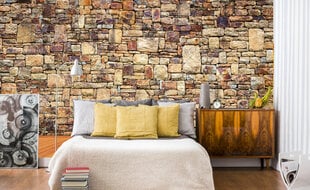 Фотообои - Каменная стена в коричневых тонах 375x250 см цена и информация | Фотообои | pigu.lt