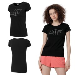 Marškinėliai moterims 4F, juodi цена и информация | Футболка женская | pigu.lt