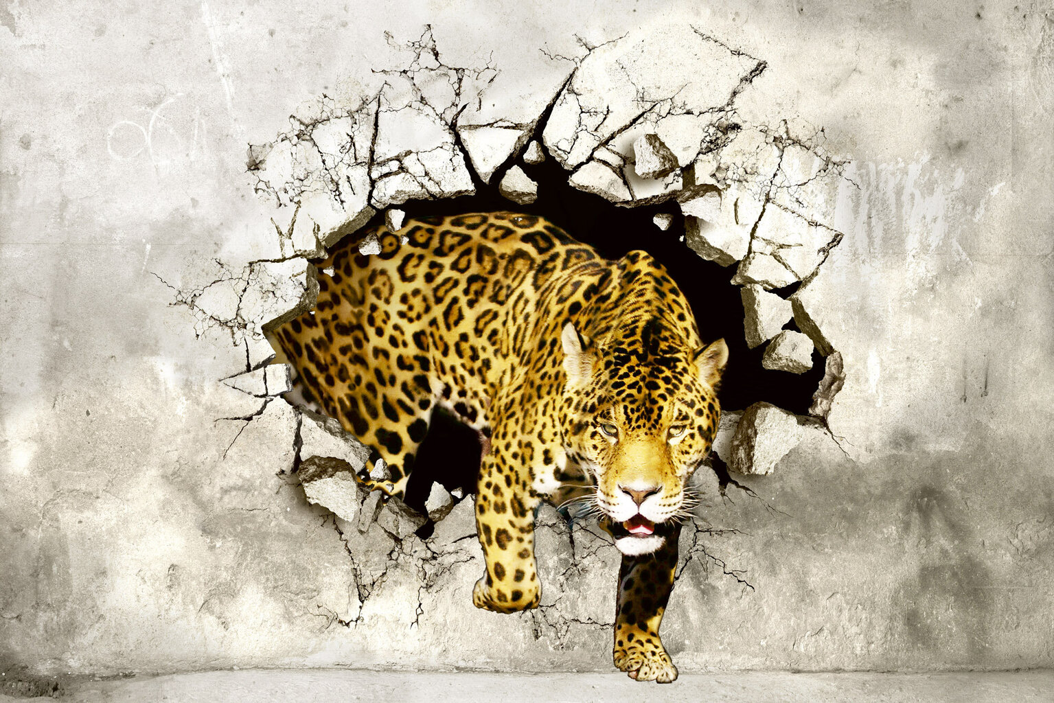 Fototapetai - Leopardas medžioklėje kaina ir informacija | Fototapetai | pigu.lt