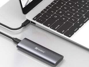 Sandberg 136-39 USB 3,2 dėklas, skirtas M.2+NVMe SSD kaina ir informacija | Išorinių kietųjų diskų dėklai | pigu.lt