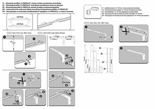 Sukomplektuotas aliuminio karnizas „U-PROFILIS“ su (90 laipsnių) užbaigimo kampais, baltos sp. 150 cm kaina ir informacija | Karnizai | pigu.lt