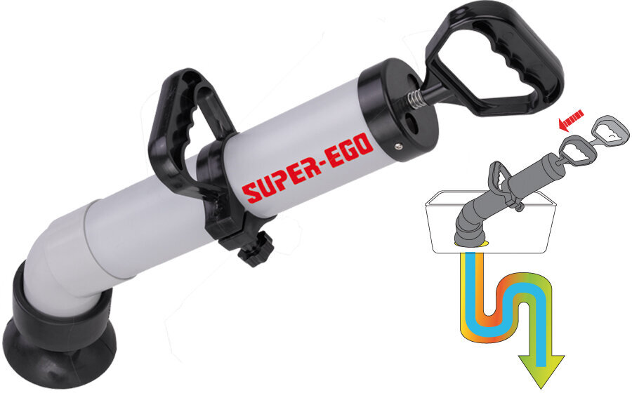 Sustiprinta valymo pompa Super Ego, su 2 adapteriais (1,3 l; Ø 20 - 100 mm) цена и информация | Mechaniniai įrankiai | pigu.lt