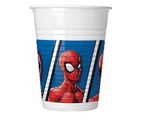 Vienkartiniai plastikiniai puodeliai "Spider Man Team Up Marvel", 200 ml, 8 vnt 93554 kaina ir informacija | Vienkartiniai indai šventėms | pigu.lt