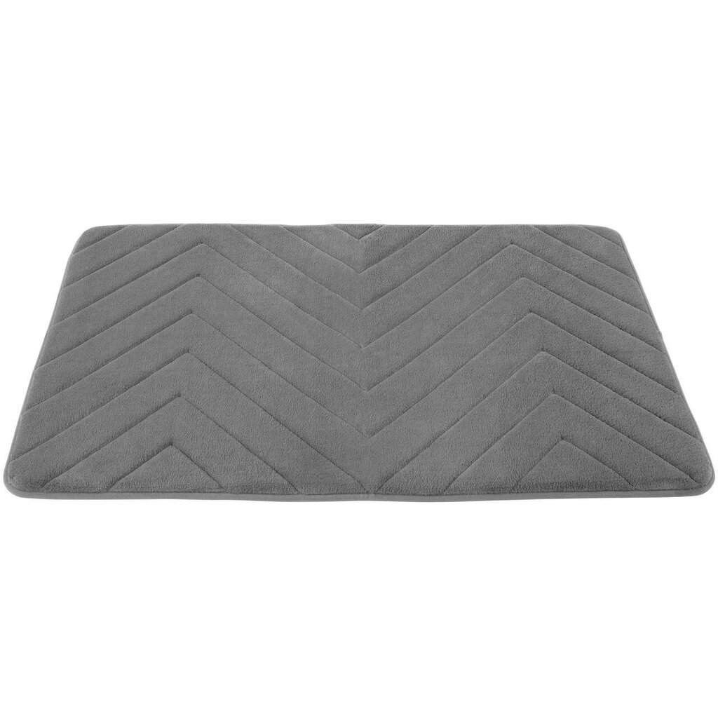 Memory foam kilimėlis Beldray Chevron, 50 x 80 cm, Charcoal grey kaina ir informacija | Vonios kambario aksesuarai | pigu.lt