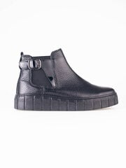 Женские сапоги Sokolski, черные, кожаные, на каблуке цена и информация | Женские ботинки | pigu.lt