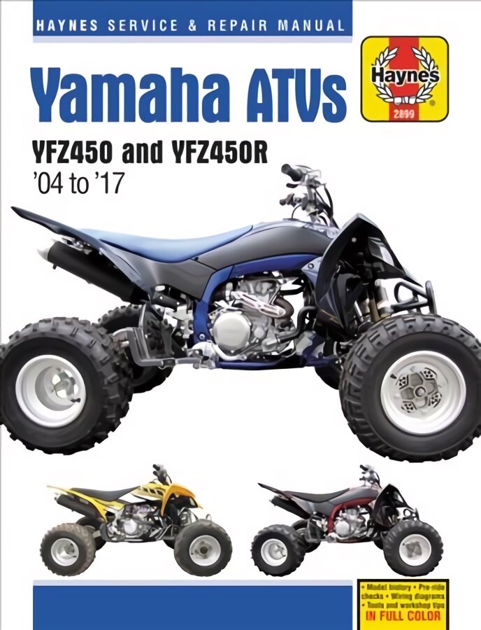 Yamaha Yfz450/450r Atv, 2004-2017 Haynes Repair Manual kaina ir informacija | Kelionių vadovai, aprašymai | pigu.lt
