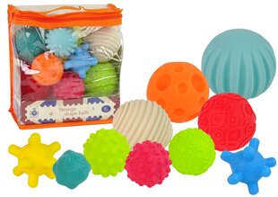 Sensorinių kamuoliukų rinkinys kūdikiui, 10 vnt, formų, spalvų kaina ir informacija | Žaislai kūdikiams | pigu.lt