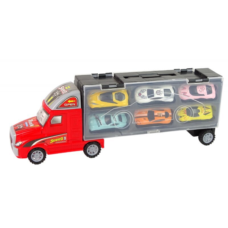 Automobilių sunkvežimis su 6 mašinėlėmis kaina ir informacija | Žaislai berniukams | pigu.lt