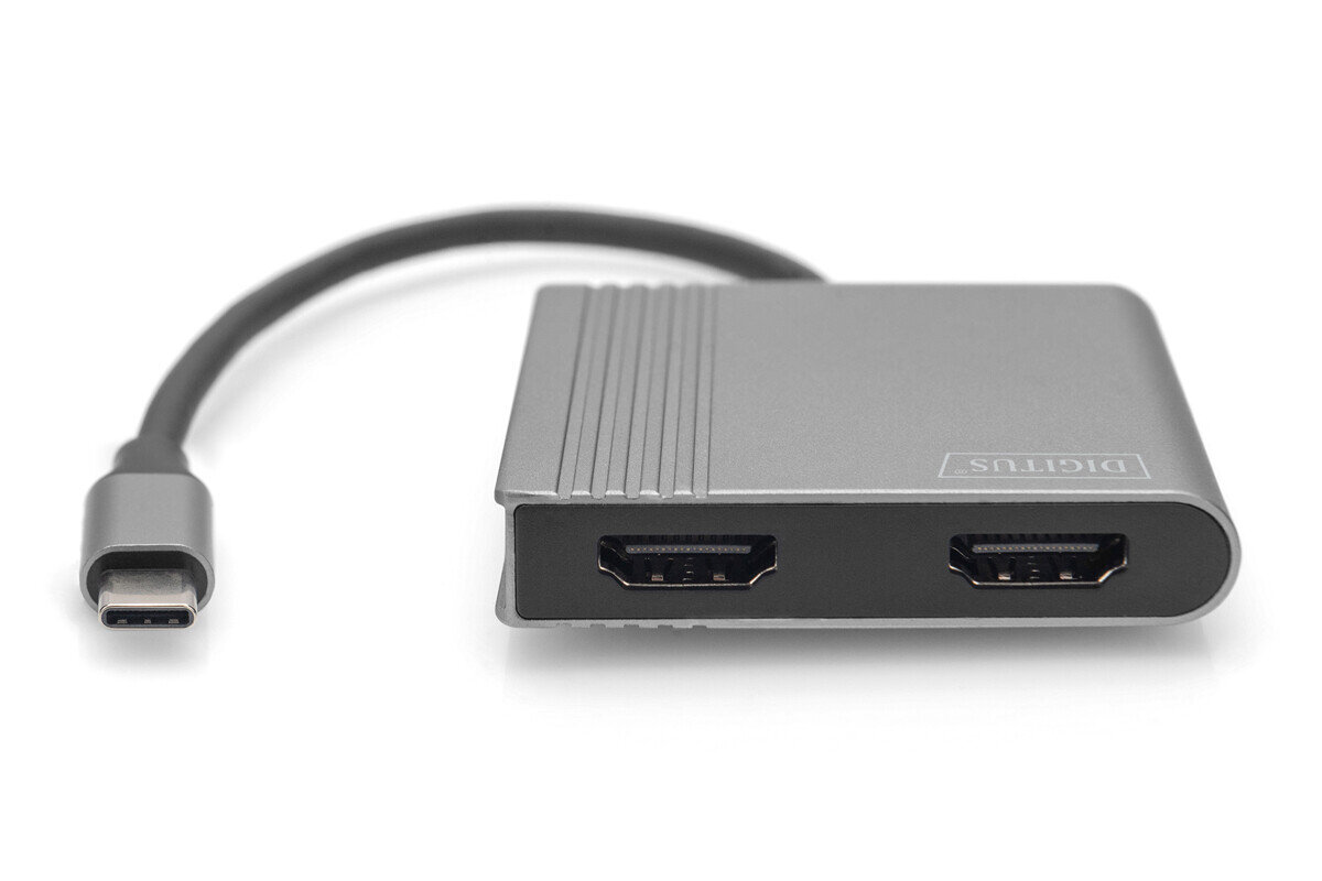 Digitus USB-C - 2x HDMI DA-70828 kaina ir informacija | Adapteriai, USB šakotuvai | pigu.lt
