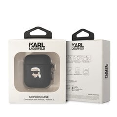 Karl Lagerfeld 3D Logo NFT Karl Head Silicone Case for Airpods 1|2 Black цена и информация | Аксессуары для наушников | pigu.lt
