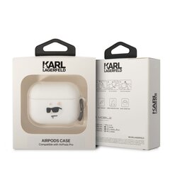 Karl Lagerfeld 3D Logo NFT Choupette Head Silicone Case for Airpods Pro White цена и информация | Аксессуары для наушников | pigu.lt