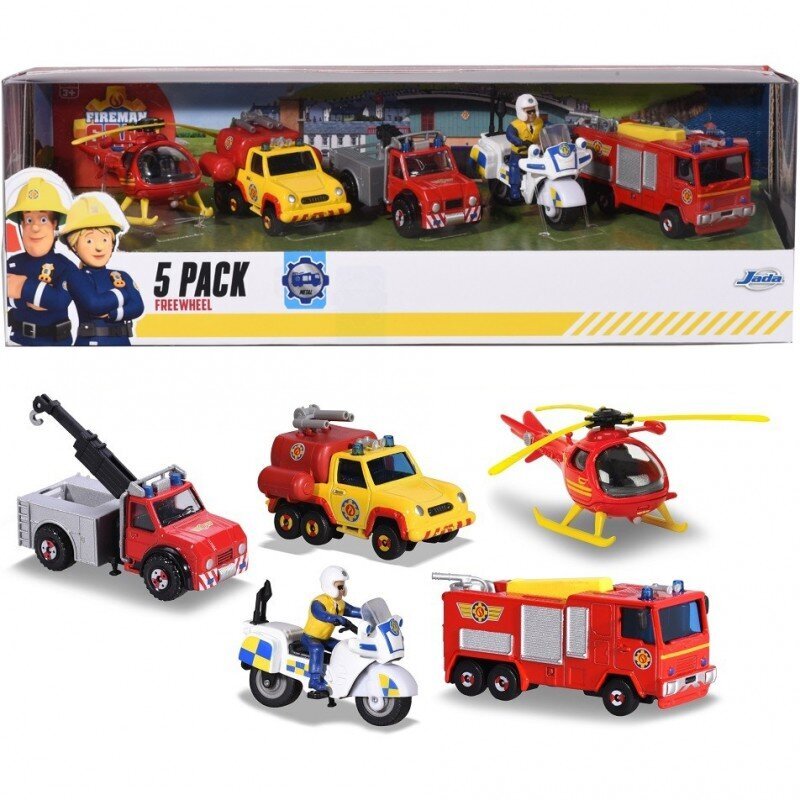 Ugniagesio Samo (Fireman Sam) figūrėlė su transporto priemonėmis Jada kaina ir informacija | Žaislai berniukams | pigu.lt