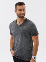 Marškinėliai vyrams Ombre AMD19292, juodi kaina ir informacija | Vyriški marškinėliai | pigu.lt
