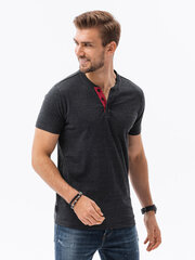 Marškinėliai vyrams Ombre AMD19430, juodi kaina ir informacija | Vyriški marškinėliai | pigu.lt