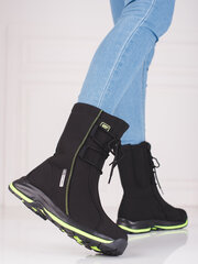 Žieminiai auliniai batai moterims DK, juodi kaina ir informacija | Aulinukai, ilgaauliai batai moterims | pigu.lt