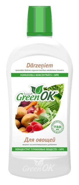 DARŽOVIŲ BIO+NPK TRĄŠOS GreenOk 750 ml kaina ir informacija | Skystos trąšos | pigu.lt