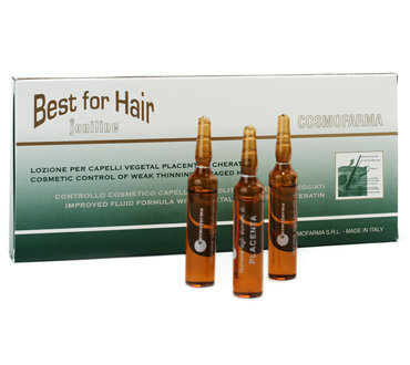 Plaukų šaknis stiprinantis serumas su augalinės placentos ekstraktu Best for Hair 12x10 ml цена и информация | Priemonės plaukų stiprinimui | pigu.lt