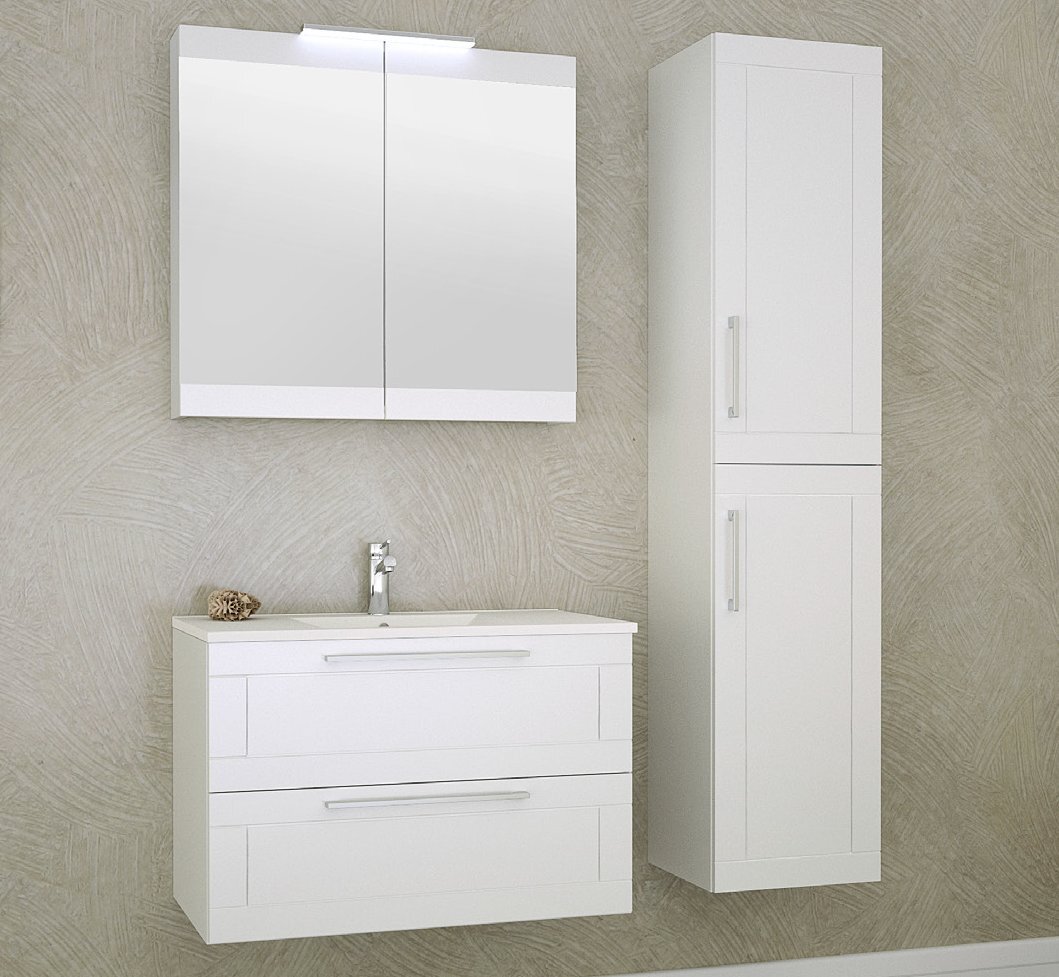 Apatinė vonios spintelė su praustuvu Serena Retro 61 cm, balta цена и информация | Vonios spintelės | pigu.lt