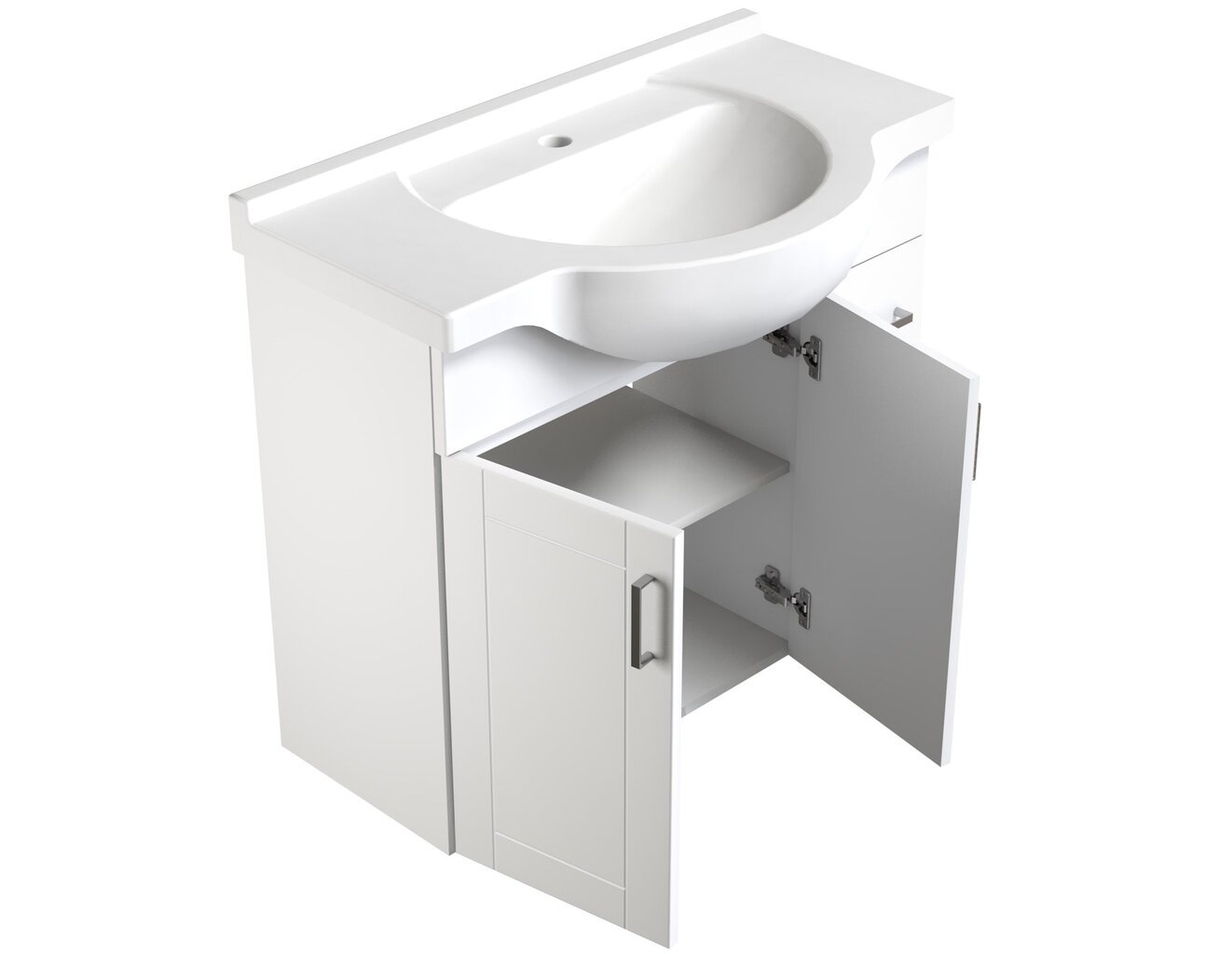 Apatinė vonios spintelė su praustuvu Eternal 85 cm, balta цена и информация | Vonios spintelės | pigu.lt