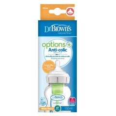 DR. BROWN'S OPTIONS+ 150 ml plataus kaklelio buteliukas kaina ir informacija | Buteliukai kūdikiams ir jų priedai | pigu.lt