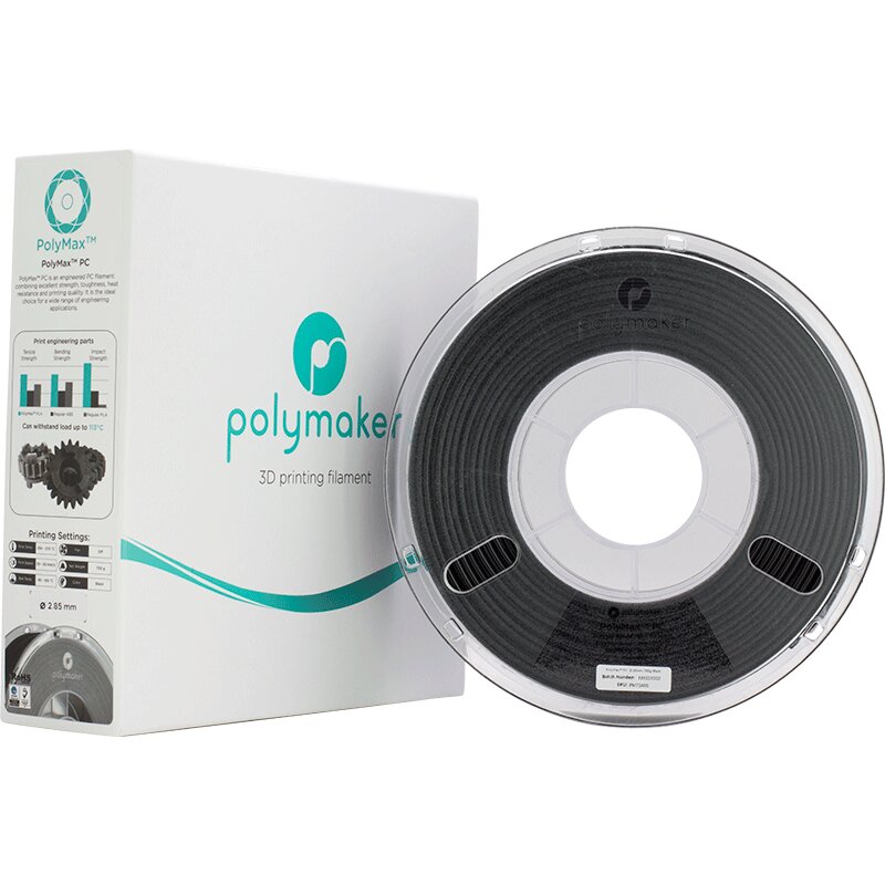 Polymaker PolyMax Tough PC - 0.75kg - 1.75mm - Juodas kaina ir informacija | Išmanioji technika ir priedai | pigu.lt