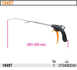 ПНЕВМАТИЧЕСКИЙ ПИСТОЛЕТ BETA С ТЕЛЕСКОПИЧЕСКИМ СОПЛОМ МОДЕЛЬ 1949T L 165–300 мм цена и информация | Механические инструменты | pigu.lt