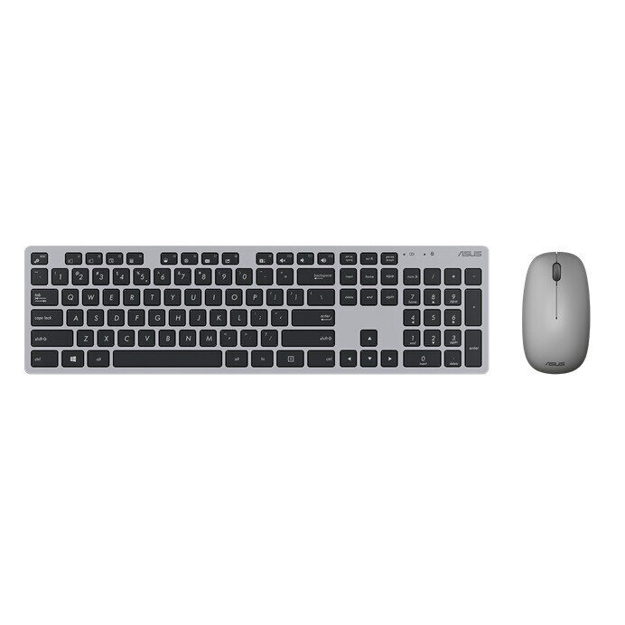 Asus W5000, klaviatura+pelė, EN, pilka цена и информация | Klaviatūros | pigu.lt