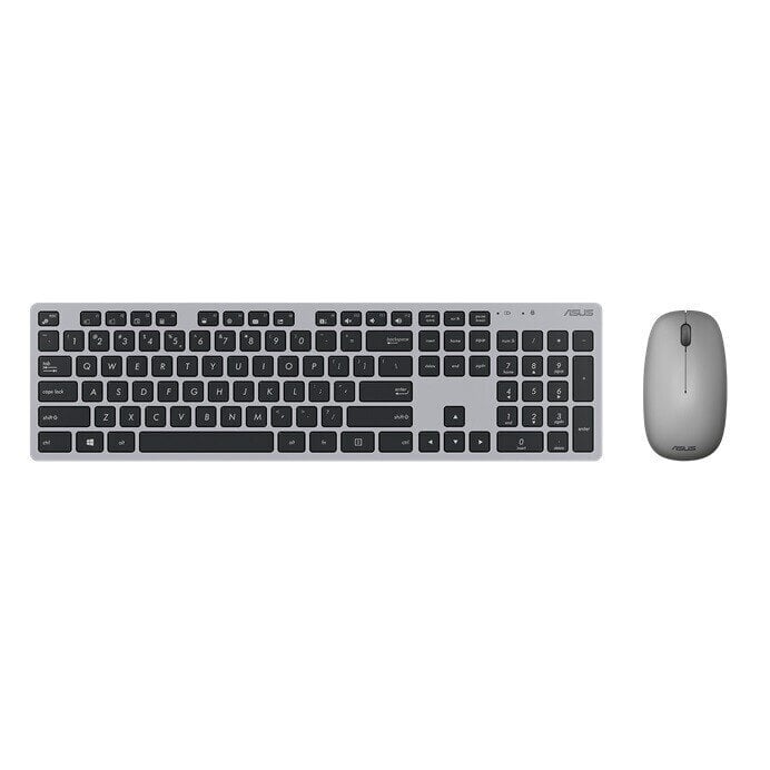 Asus W5000, klaviatura+pelė, RU, pilka kaina ir informacija | Klaviatūros | pigu.lt