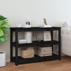 Konsolinis staliukas, juodas, 110x40x74cm, pušies masyvas kaina ir informacija | Kavos staliukai | pigu.lt