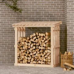Stovas malkoms, 108x64,5x109cm, pušies medienos masyvas kaina ir informacija | Sodo nameliai, malkinės, pastogės | pigu.lt