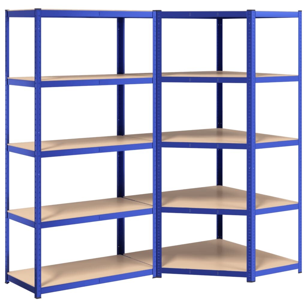 Plieninės/medinės sandėliavimo lentynos, mėlynos, 2 vnt. цена и информация | Sandėliavimo lentynos | pigu.lt