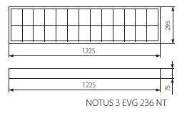 2x36W paviršinis šviestuvas - "Notus 3 EVG 236 NT цена и информация | Люстры | pigu.lt