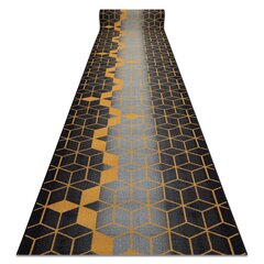 Rugsx ковровая дорожка Heksagon, чёрная / золотая, 57 см цена и информация | Ковры | pigu.lt