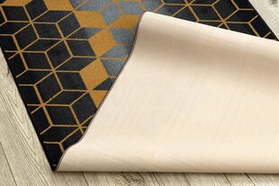 Rugsx ковровая дорожка Heksagon, чёрная / золотая, 67 см цена и информация | Ковры | pigu.lt