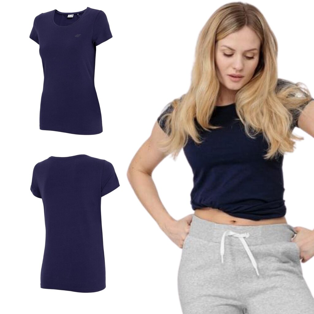 Marškinėliai moterims 4F, mėlyni цена и информация | Marškinėliai moterims | pigu.lt