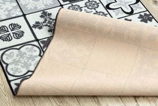 Rugsx ковровая дорожка Azulejo Patchwork, Лиссабонская плитка, серая / чёрная цена и информация | Ковры | pigu.lt